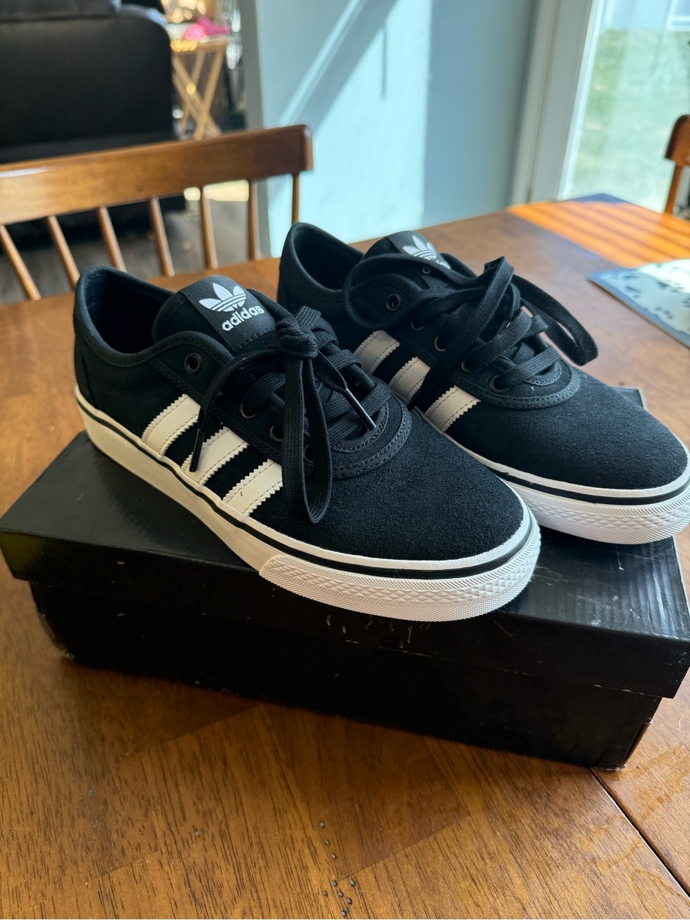 adidas Black and White Kids Low-Top Sneakers